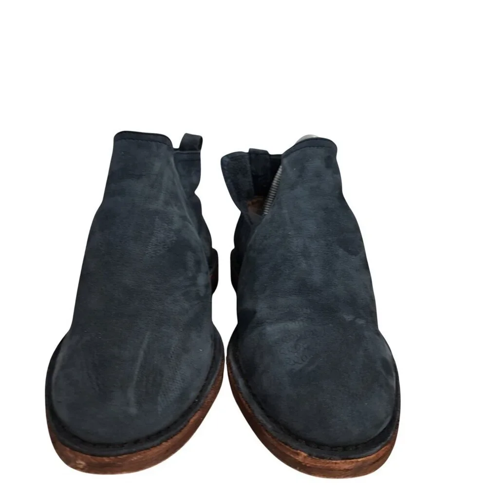 Tory Burch Navy Blue Suede Pull On Ankle Booties Boots Chelsea Size 6 Soft